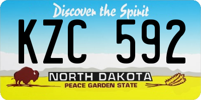 ND license plate KZC592
