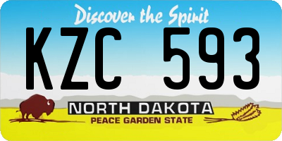 ND license plate KZC593
