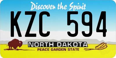 ND license plate KZC594
