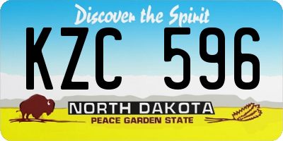 ND license plate KZC596