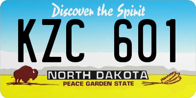 ND license plate KZC601