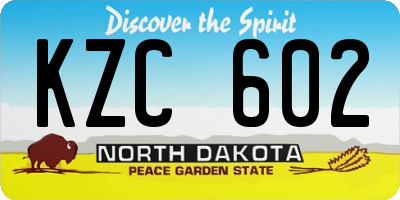 ND license plate KZC602