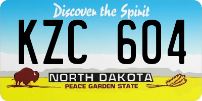 ND license plate KZC604