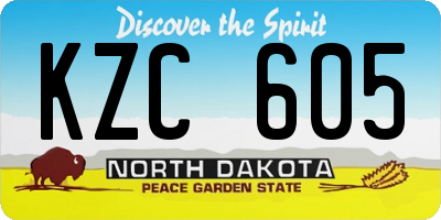 ND license plate KZC605