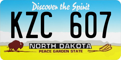 ND license plate KZC607