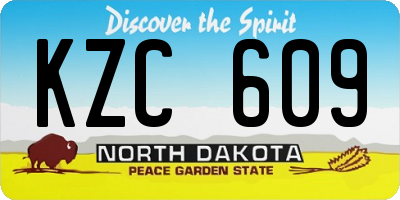 ND license plate KZC609