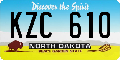 ND license plate KZC610