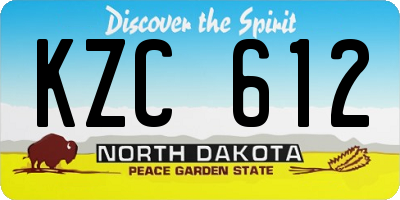 ND license plate KZC612