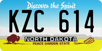 ND license plate KZC614
