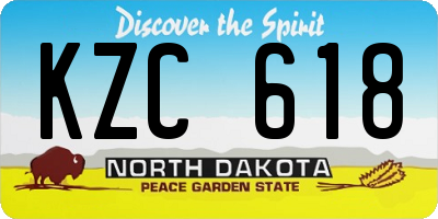 ND license plate KZC618