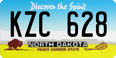 ND license plate KZC628