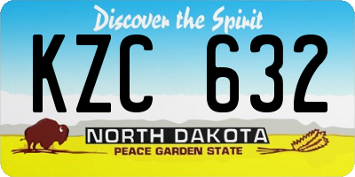 ND license plate KZC632