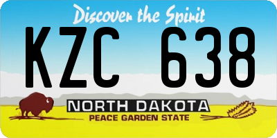 ND license plate KZC638
