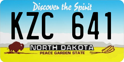 ND license plate KZC641