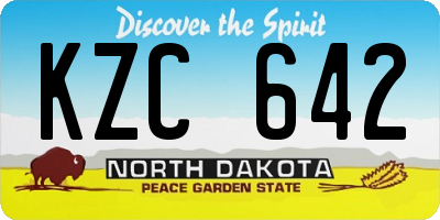 ND license plate KZC642