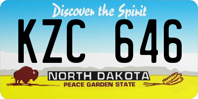 ND license plate KZC646