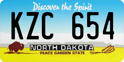 ND license plate KZC654