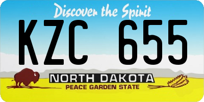 ND license plate KZC655