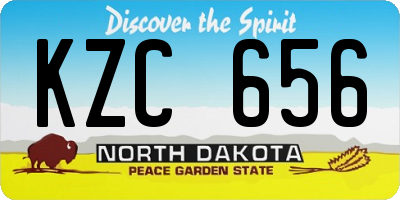 ND license plate KZC656