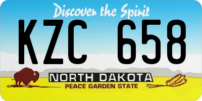 ND license plate KZC658