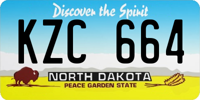 ND license plate KZC664