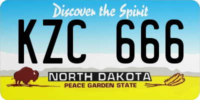 ND license plate KZC666