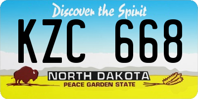 ND license plate KZC668