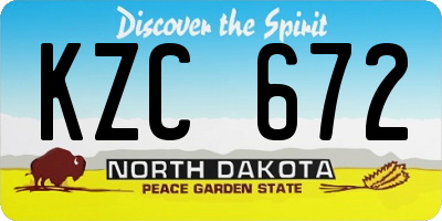 ND license plate KZC672