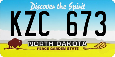 ND license plate KZC673