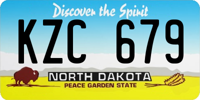 ND license plate KZC679