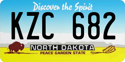 ND license plate KZC682