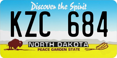 ND license plate KZC684