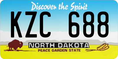 ND license plate KZC688
