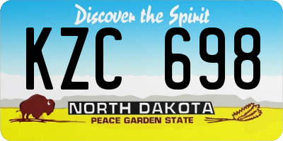 ND license plate KZC698