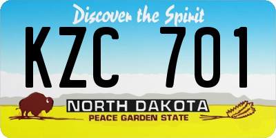 ND license plate KZC701