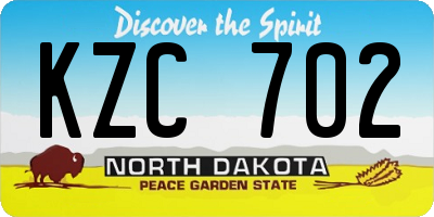 ND license plate KZC702