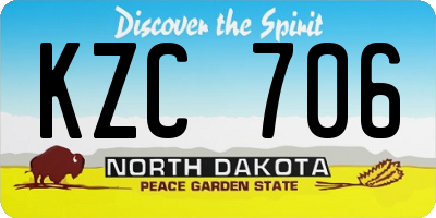 ND license plate KZC706