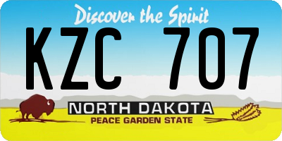 ND license plate KZC707