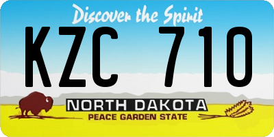 ND license plate KZC710