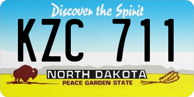 ND license plate KZC711
