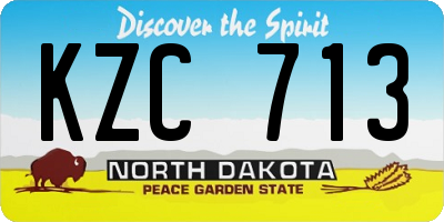 ND license plate KZC713
