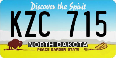 ND license plate KZC715