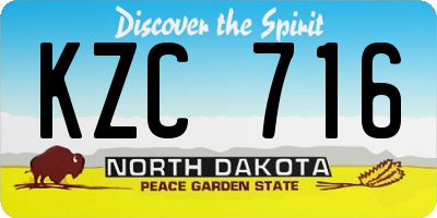 ND license plate KZC716