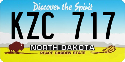 ND license plate KZC717