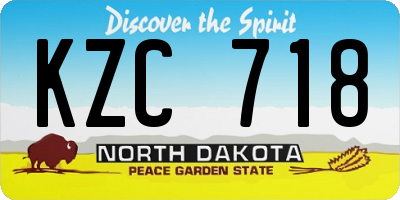 ND license plate KZC718