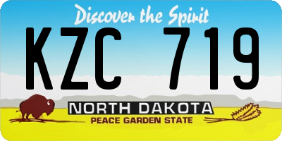 ND license plate KZC719