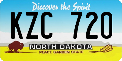 ND license plate KZC720