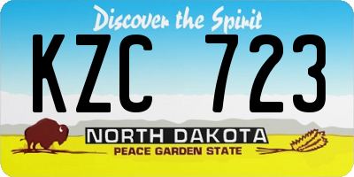 ND license plate KZC723