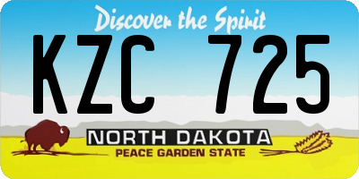 ND license plate KZC725