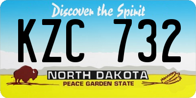 ND license plate KZC732